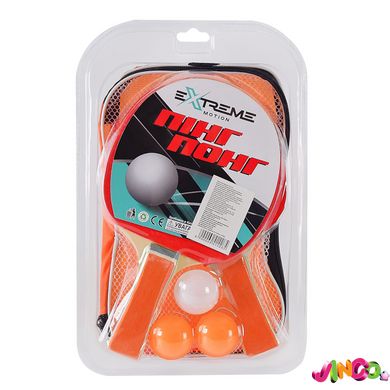 ЧП218670 Теннис настольный арт. TT1426 (40шт) Extreme Motion2 ракетки, 3 мячика, слюда, толщина 7 мм