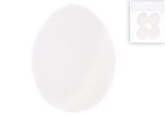 113-095 Набір (4шт) декору Яйце з флоковим напиленням, 4 5.5см, колір - білий
