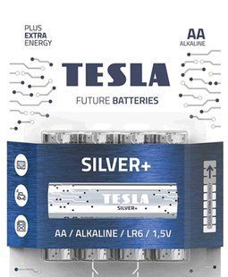 Лужні батарейки TESLA Batteries 1.5V AA / LR06 SILVER+;блистер-4шт. в упаковці