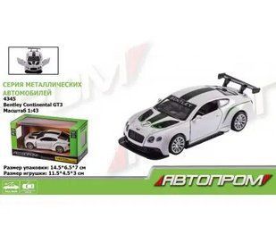 Машина мет. АВТОПРОМ арт. 4345 1:43 Bentley Continental GT3,відкр..двері, короб. 14,5*6,5*7см