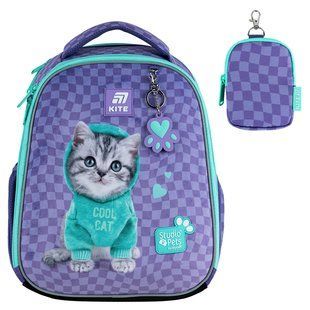 Рюкзак шкільний каркасний Kite Education Studio Pets SP25-555S-2, комбінований