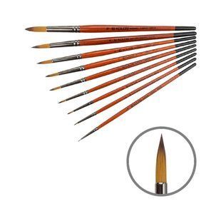 Пензель синтетика кругла Carrot 1097R № 1 коротка ручка KOLOS