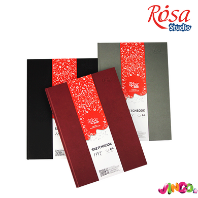 Блокнот для рисунку A4 (21х29,7см) 100г/м2 96л бордо ROSA Studio