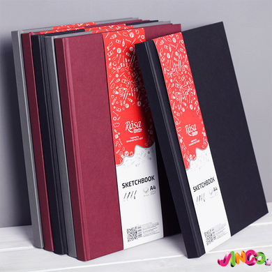 Блокнот для рисунку A4 (21х29,7см) 100г/м2 96л бордо ROSA Studio
