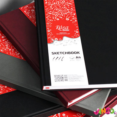 Блокнот для рисунку A4 (21х29,7см) 100г/м2 96л бордо ROSA Studio