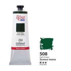 328508 Фарба олійна, Зелена темна (508), 100мл, ROSA Studio