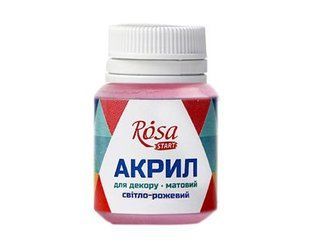 20033 Акрил для декору, Рожевий світлий, матовий, 20 мл, ROSA START