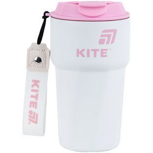 Термокружка Kite K25-1220-3, 450 мл, біло-рожева, білий, рожевий