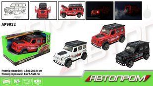 Машина батар. "АВТОПРОМ" арт. AP9912,3 кольори,світло, звук, пар, у коробці 18*10*9,8см