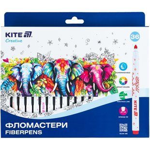 K-1154 Фломастери, набір 36шт, Kite Creative Superwashable