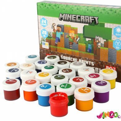 Фарби гуашеві Yes Minecraft 24 кольорів 20 мл (230409)