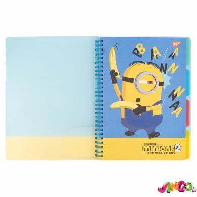 Зошит для записів YES В5, 80 аркушів, софт-тач пласт.обкл. Minions (765743)