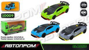 Іграшка машина мет. АВТОПРОМ арт.10009 5 inch,3 кольори Lamborghini Huracon STO, відкр.двері, у кор
