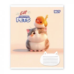 768702 Зошит учнівський Yes "Cat and pets" А5 12 кос.