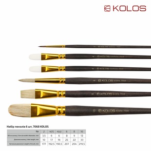 Набір пензлів KOLOS 7068