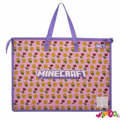 Папкапортфель Yes FC на блискавці з тканинними ручками "Minecraft. Bees" (492358)