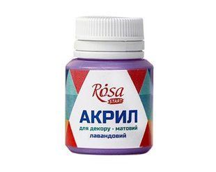 20035 Акрил для декору, Лавандовий, матовий, 20 мл, ROSA START