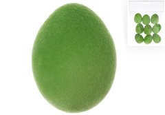 113-115 Набір (6шт) декоративних яєць з флоковим напиленням, 3 4см, колір - зелений лайм