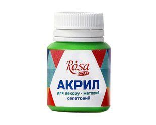 20037 Акрил для декору, Салатовий, матовий, 20 мл, ROSA START