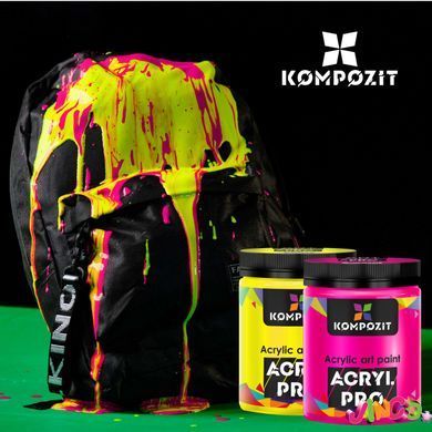 Фарба художня Серія "Флуоресцентна" Acryl PRO ART Kompozit 430 мл, 556 флуоресцентний блакитний, 556 флуоресцентний блакитний