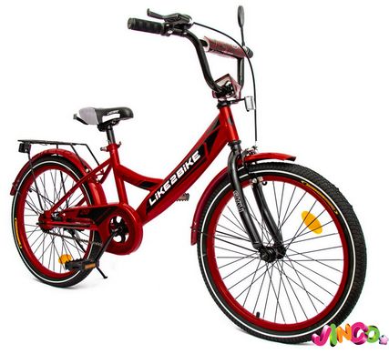 ЧП197283 Велосипед детский 2-х колес.20'' 212001(1 шт)Like2bike Sky, бордовый, рама сталь, со звонком, руч.тормоз, сборка 75%