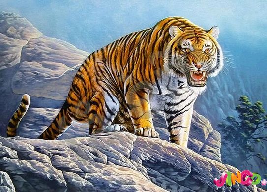 Пазлы Касторленд Тигр на скале (B-018451)