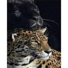 HEG86057 Алмазна картина Пантера та леопард Strateg розміром 30х40 см кв (HEG86057)