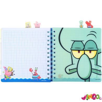 Блокнот з розділювачами на спіралі Sponge Bob SB26-278, 80 аркушів, клітинка, пластикова обкладинка
