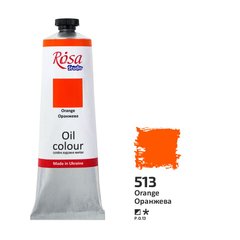 328513 Краска масляная, Оранжевая (513), 100мл, ROSA Studio