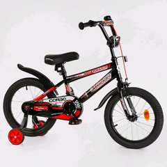 115259 Велосипед 16" дюймів 2-х колесний CORSO “STRIKER" EX-16128 (1) ручне гальмо, дзвіночок, дод. колеса, ЗІБРАНИЙ НА 75%