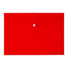 1412-24-A Папка на кнопці, А4, непрозора, червона
