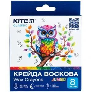 Крейда воскова Jumbo, 8 кольорів, Kite Classic (K-076)