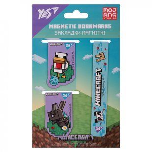 Закладки магнітні Yes Minecraft.Spring, 3 шт., блакитні (708344)