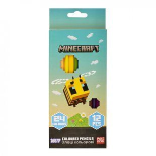 Олівці кольорові Yes 12/24 кольорів "Minecraft.Spring" (290775)
