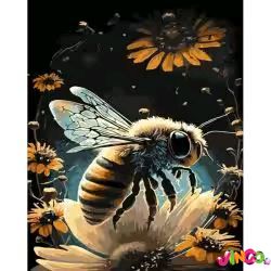 GS1003 Набір для розпису по номерах Бджола серед квітів Strateg розміром 40х50 см (GS1003)