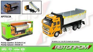 Машина мет. АВТОПРОМ арт. AP7512A 1:38,самоскид,батар.,світ.,звук,короб.25,5 12