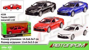 Машина мет. АВТОПРОМ арт. 4339, 1: 43 Toyota CAMRY, 3 кольор., відк.двері, короб.14,5*6,5*7см