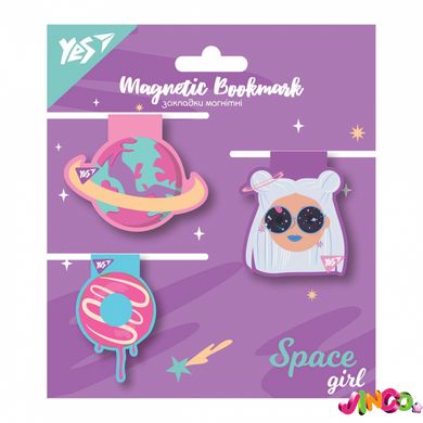 Закладки магнітні YES Space Girl, 3шт. (707727)