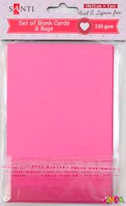 Набор розовых заготовок для открыток, 10см*15см, 230г/м2, 5шт. (952272)