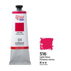 328516 Краска масляная, Розовая светлая (516), 100мл, ROSA Studio