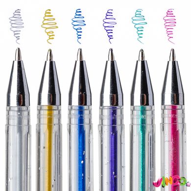 Ручки гелевые YES "Glitter", набор 6шт. (411702)