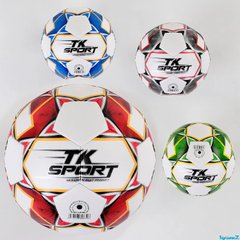99738 Мяч футбольный C 44444 (60) "TK Sport", 4 вида, вес 400-420 грамм, материал TPE, баллон резиновый c ниткой