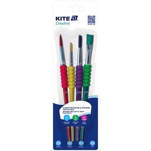 K-334-1 Набір із 4-x пензлів з грипом синтетика Kite Creative