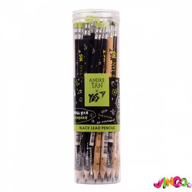 Олівець YES by ANDRE TAN чорнографітний трикутний з гумкою в пластиковій тубі, 280585