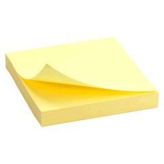 D3314-01 Блок паперу з клейким шаром 75x75мм, 100л., Жовтий