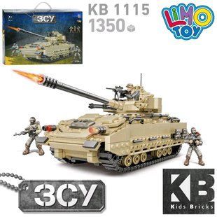KB 1115 Конструктор KB 1115 (12шт) військовий, танк, 21,7см, фігурки, 1114дет, в кор-ці, 55,5-41-7,5см