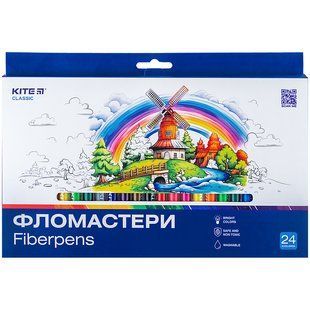 Фломастери Kite, набiр 24 шт. Kite Classic (K-456)