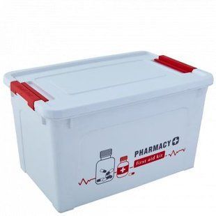 127009 Контейнер "Smart Box" з декором Аптечка 7,9л. (_білий/черв.)