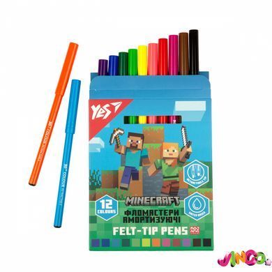 Фломастери Yes 12 кольорів "Minecraft", амортизуючі (650582)