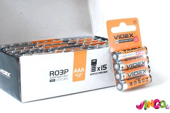 Батарейка Videx R03 (пленка-4 шт.)